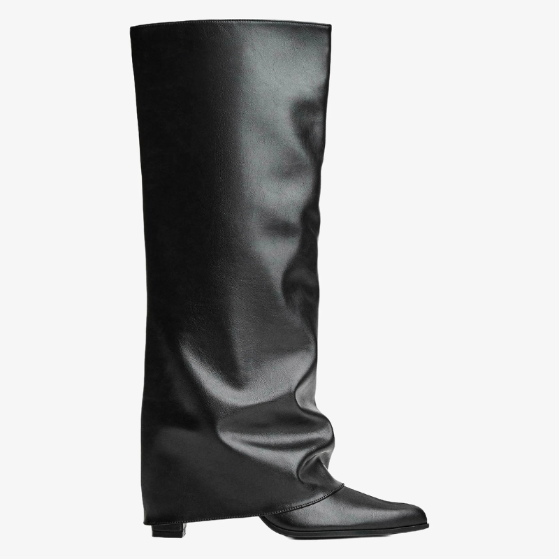 Botas de cano alto em couro sintético